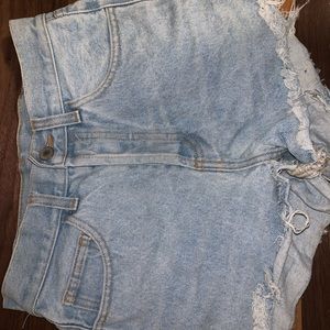 Light wash high waisted jean shorts